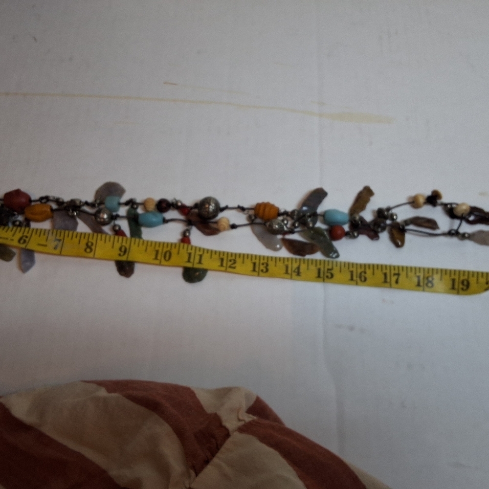 Artisan Handcrafted Double Strand Festival Necklace In Agate And Jaspers - Picture 11 of 13